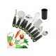 Juego de utensilios de cocina, 8 pzas, acero inoxidable