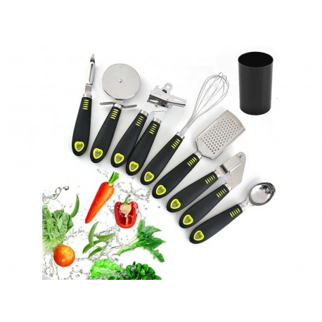 Juego de utensilios de cocina, 8 pzas, acero inoxidable